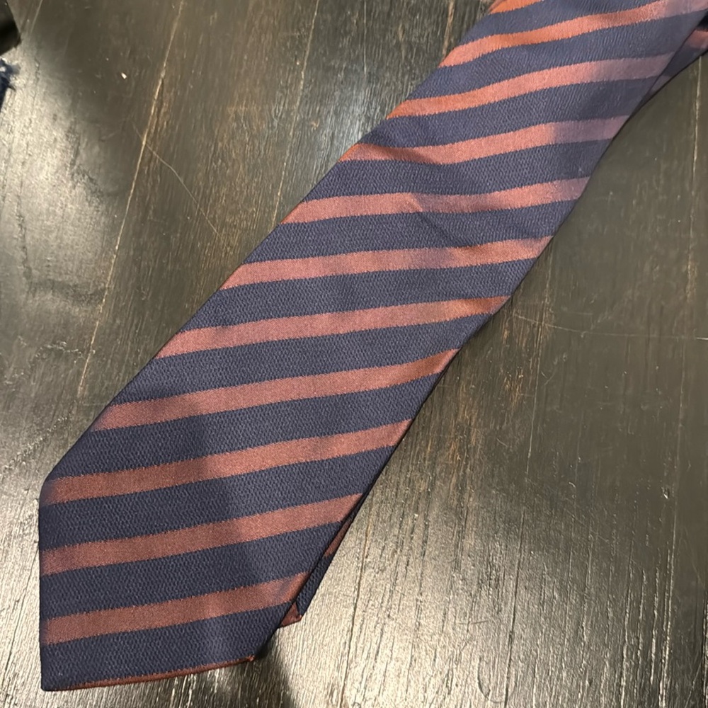 Etro tie silk navy and orange
